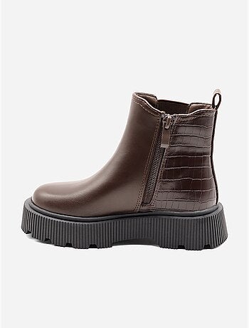 Bottines effet croco