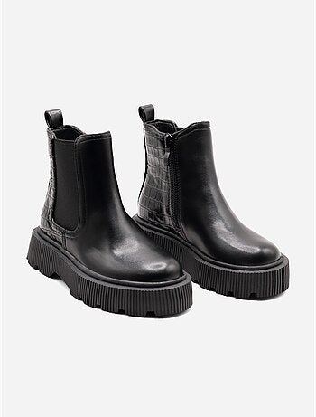 Bottines effet croco