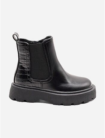 Bottines effet croco