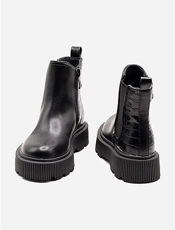 Bottines effet croco