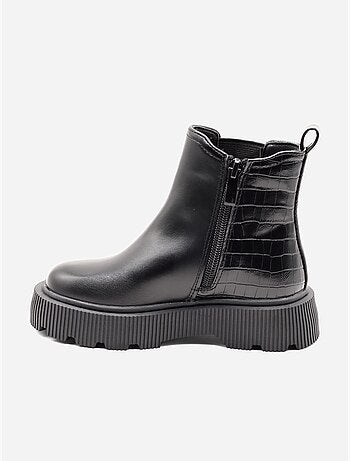 Bottines effet croco