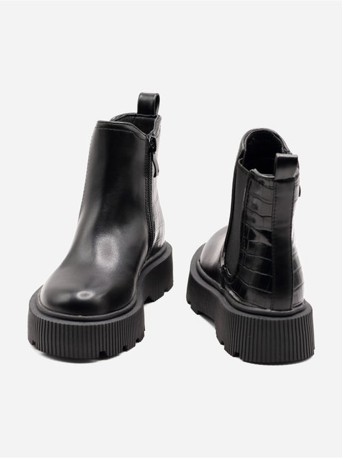 Bottines effet croco - Kiabi