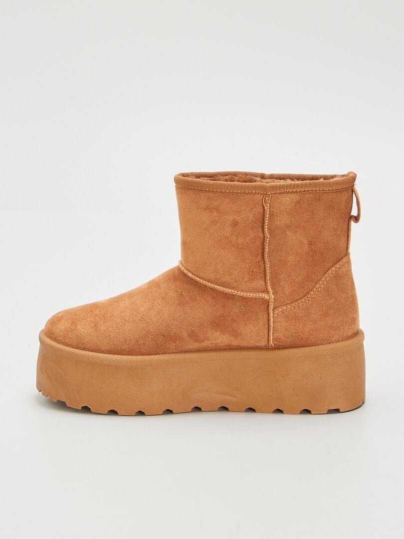Bottines en suédine Camel - Kiabi