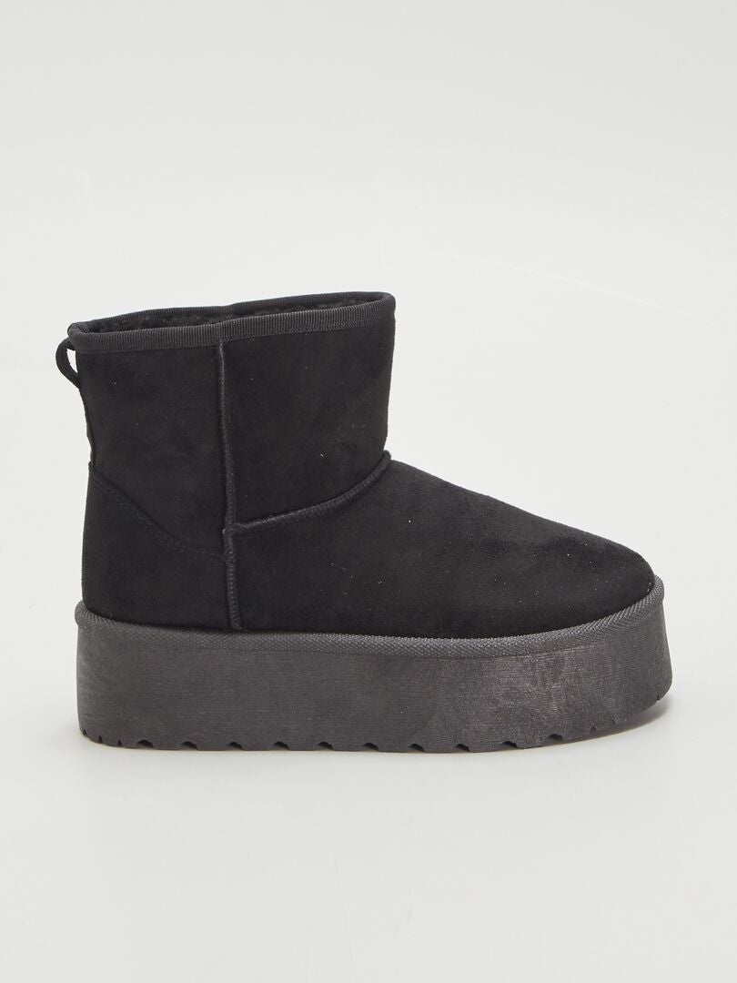 Bottines en suédine Noir - Kiabi