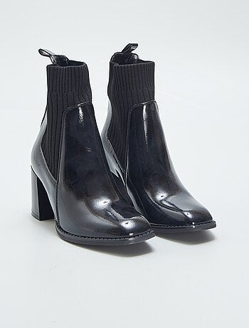 Bottines en vernies à talons - Kiabi