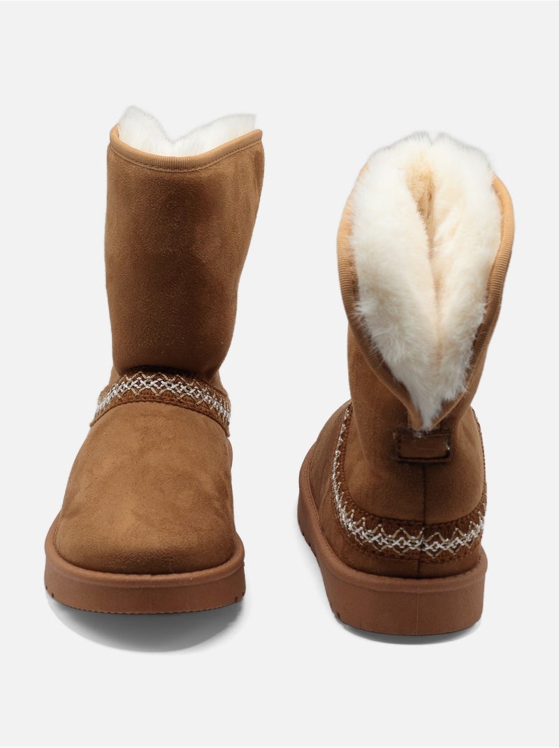 Bottines montantes Camel - Kiabi