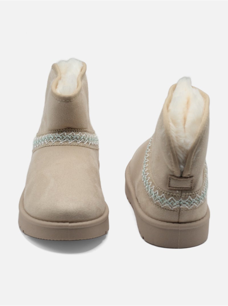 Bottines montantes Crème - Kiabi