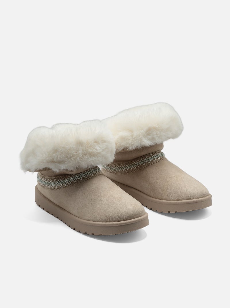 Bottines montantes Crème - Kiabi