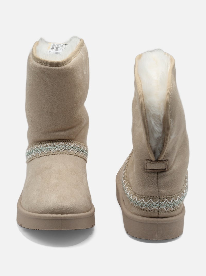 Bottines montantes Crème - Kiabi