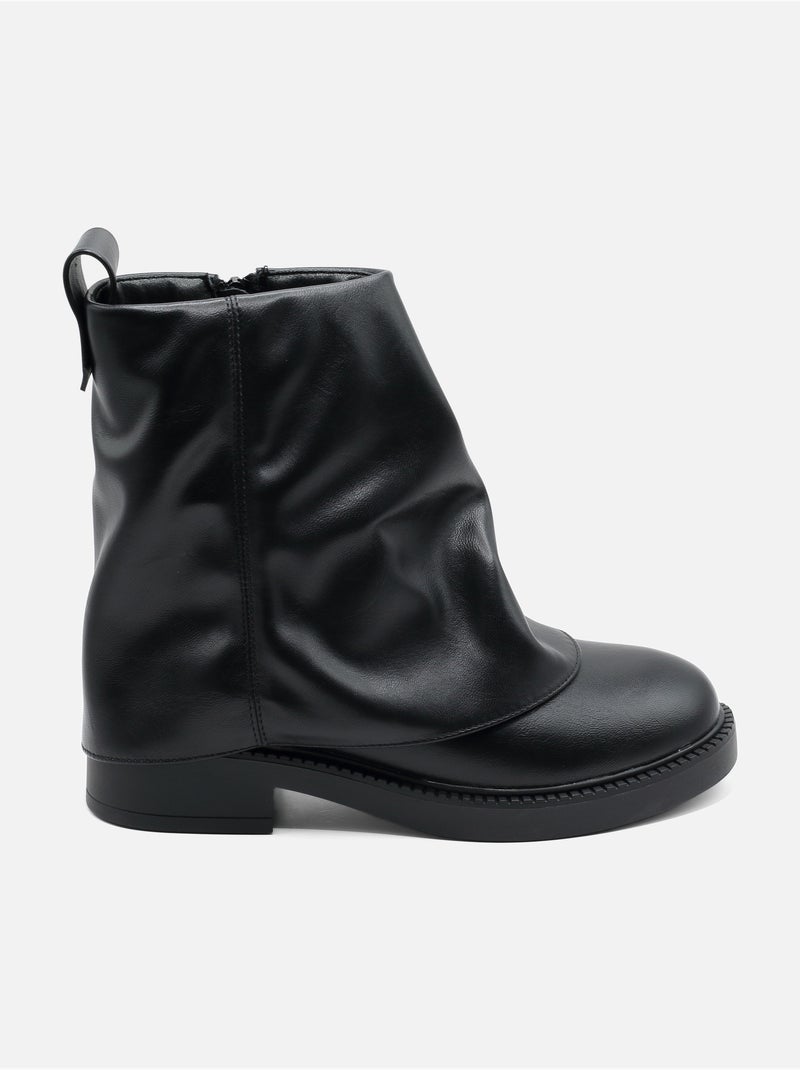 Bottines similicuir Noir - Kiabi