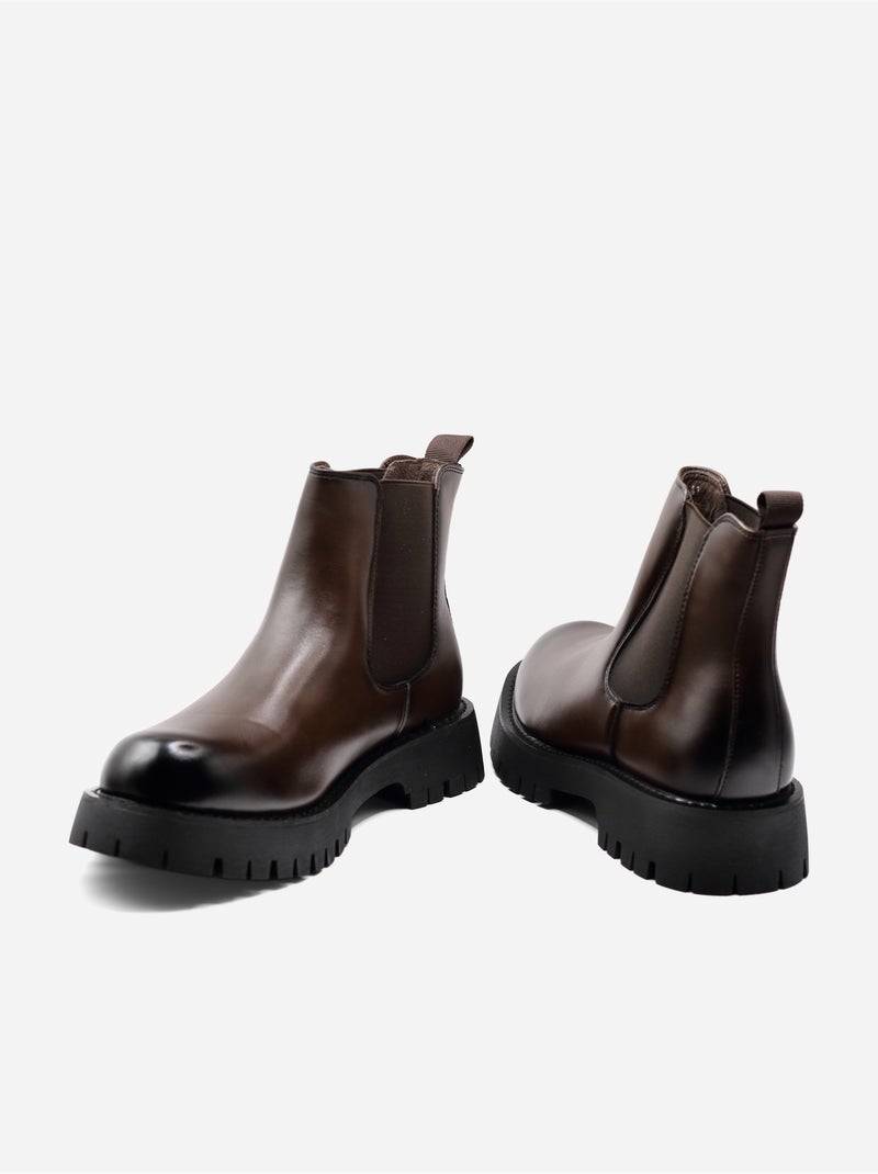 Bottines style chelsea - Uomo Marron - Kiabi
