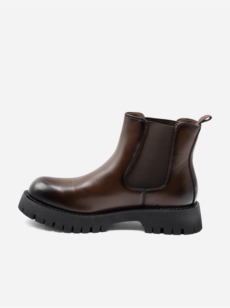 Bottines style chelsea - Uomo Marron - Kiabi