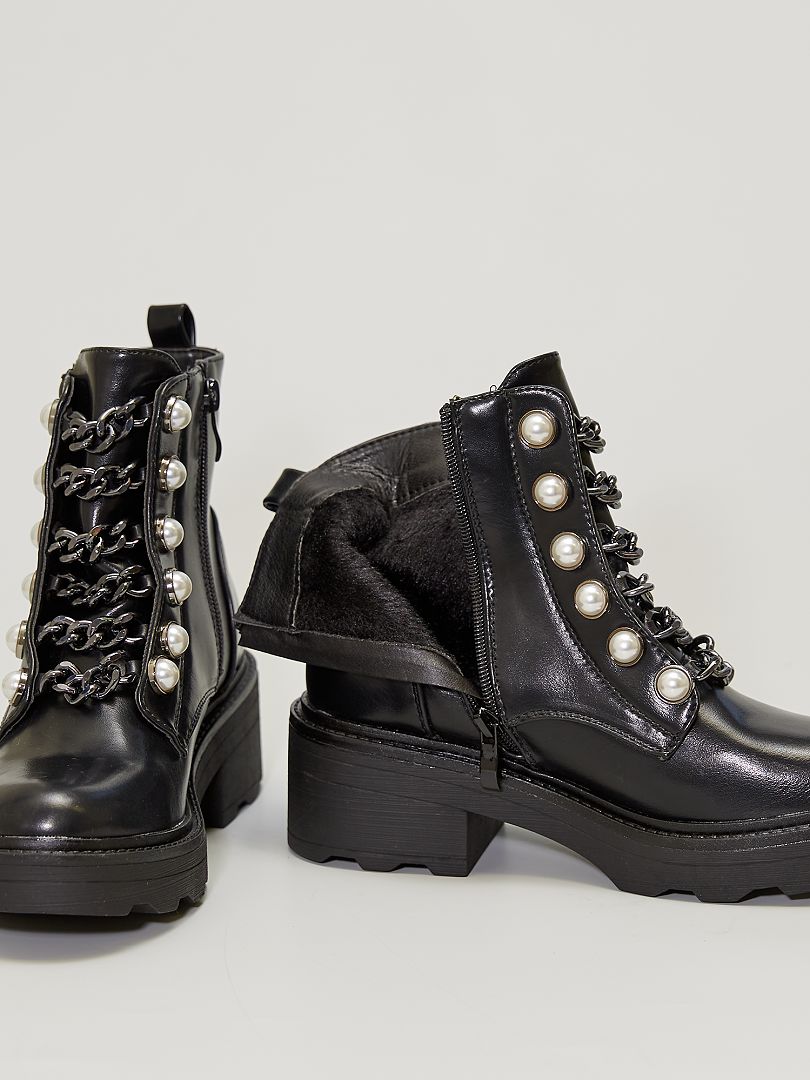 bottines rangers perles