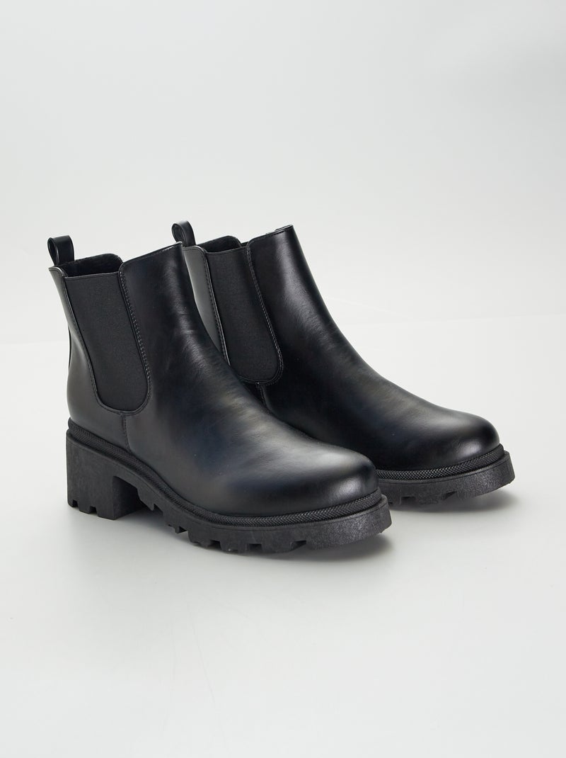 Bottines type chelsea Noir - Kiabi
