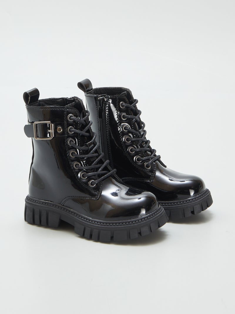 Bottines vernies Noir - Kiabi