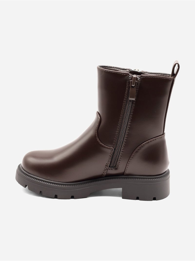 Bottines vernis Marron - Kiabi