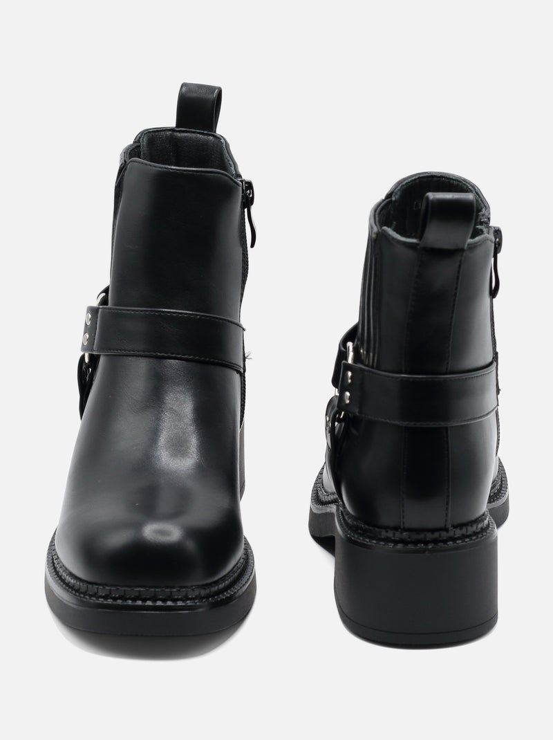 Bottines zippées Noir - Kiabi
