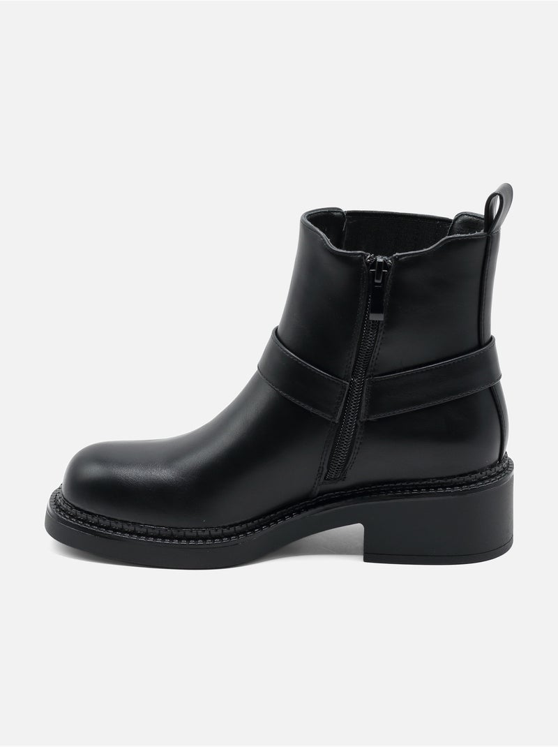 Bottines zippées Noir - Kiabi