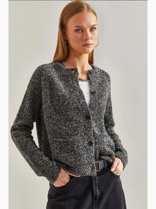 Bouclé vest met knopen lucci - Kiabi