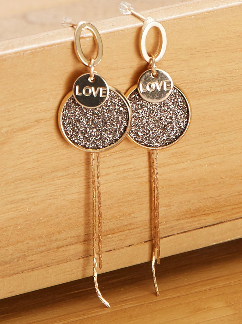 Boucles d'oreilles pendantes or - Kiabi