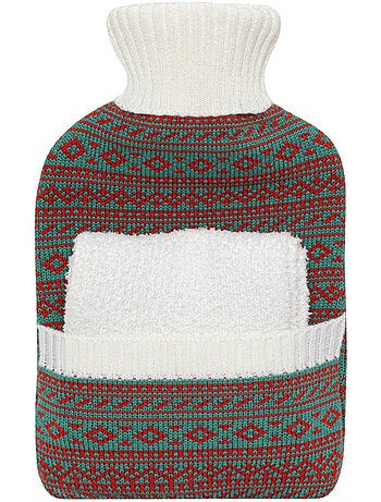Bouillotte à eau avec écharpe et housse tricot