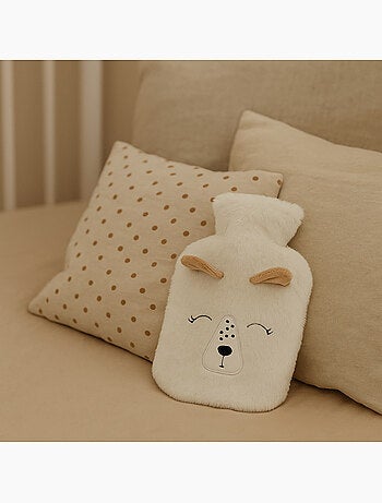 Bouillotte à eau avec housse pilou motif biche