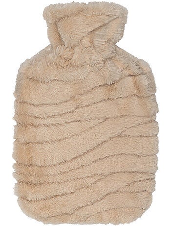 Bouillotte à eau avec housse pilou texturée zèbre