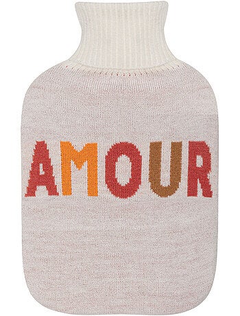 Bouillotte à eau avec housse tricot Amour