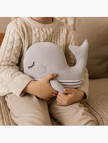 Bouillotte doudou 2 en 1 en forme de baleine