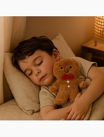 Bouillotte doudou 2 en 1 en forme de bonhomme pain d’épices