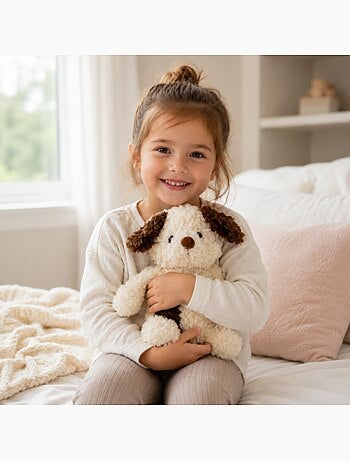Bouillotte doudou 2 en 1 en forme de chien