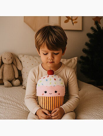 Bouillotte doudou 2 en 1 en forme de cupcake