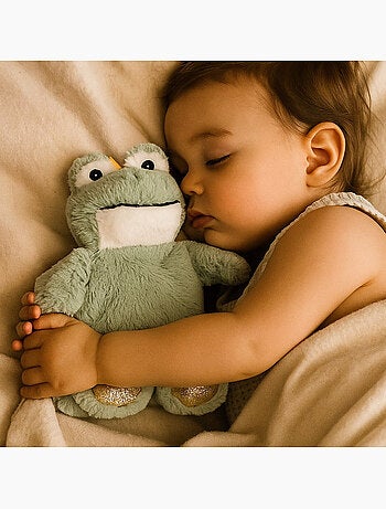 Bouillotte doudou 2 en 1 en forme de grenouille