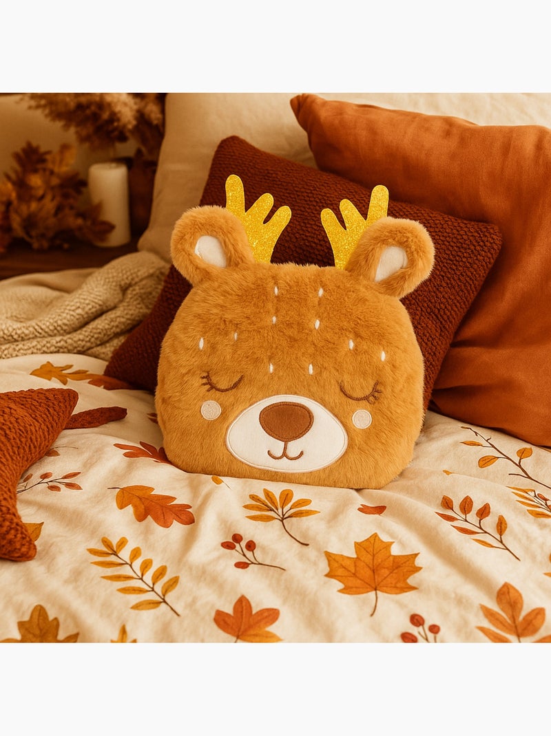 Bouillotte doudou 2 en 1 en forme de renne Marron - Kiabi