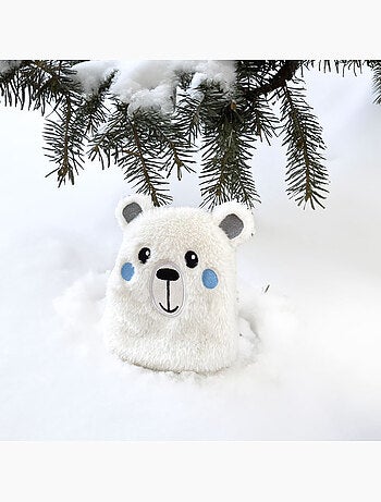 Bouillotte doudou 2 en 1 en forme d’ours polaire