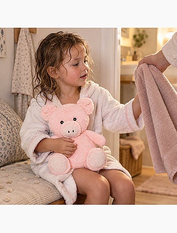 Bouillotte sèche cochon en peluche déhoussable chaud ou froid