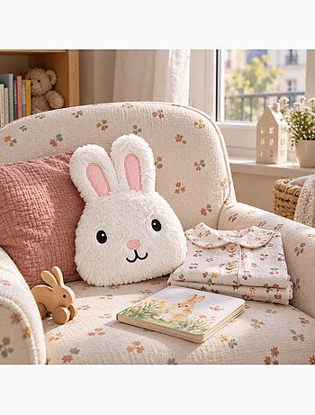 Bouillotte sèche doudou plat lapin déhoussable chaud ou froid