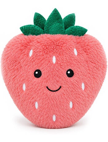 Bouillotte sèche fraise en peluche déhoussable chaud ou froid
