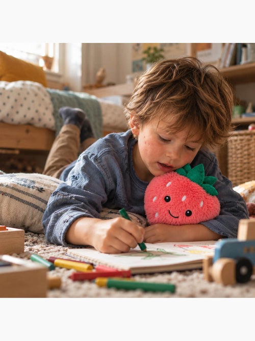 Bouillotte sèche fraise en peluche déhoussable chaud ou froid - Kiabi Bouillotte sèche fraise en peluche déhoussable chaud ou froid - Kiabi