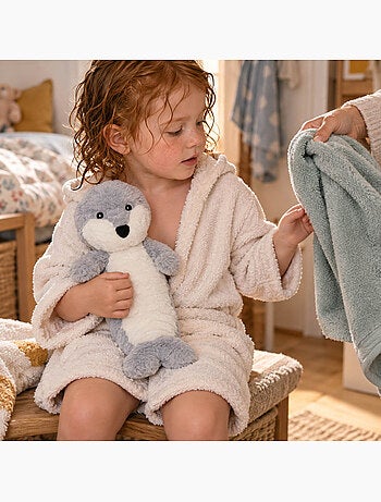 Bouillotte sèche loutre en peluche déhoussable chaud ou froid