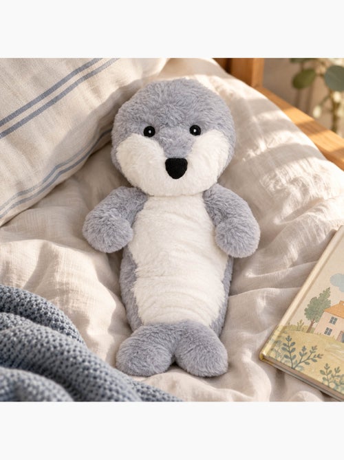 Bouillotte sèche loutre en peluche déhoussable chaud ou froid - Kiabi Bouillotte sèche loutre en peluche déhoussable chaud ou froid - Kiabi
