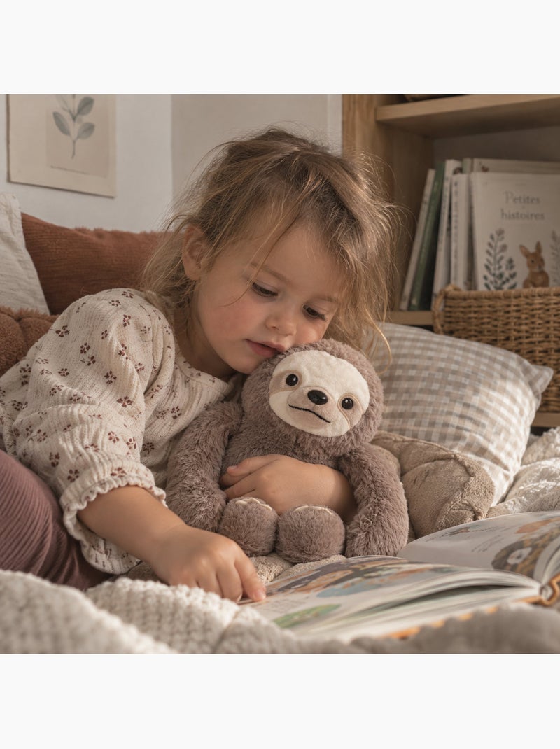 Bouillotte sèche paresseux en peluche déhoussable chaud ou froid Gris - Kiabi