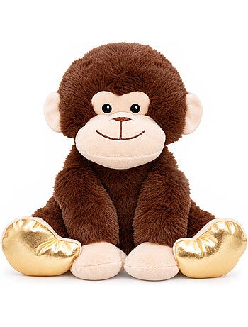 Bouillotte sèche singe en peluche déhoussable chaud ou froid