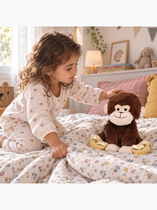 Bouillotte sèche singe en peluche déhoussable chaud ou froid - Kiabi Bouillotte sèche singe en peluche déhoussable chaud ou froid - Kiabi