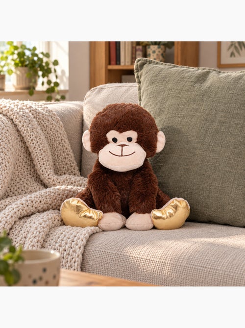 Bouillotte sèche singe en peluche déhoussable chaud ou froid - Kiabi Bouillotte sèche singe en peluche déhoussable chaud ou froid - Kiabi