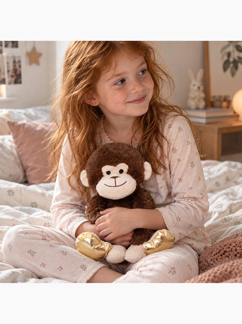 Bouillotte sèche singe en peluche déhoussable chaud ou froid Marron - Kiabi