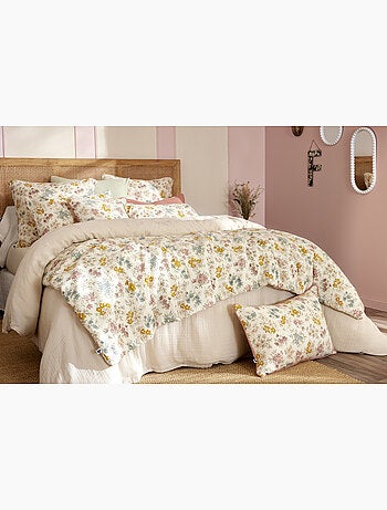 Bout de lit double gaze de coton matelassé ava