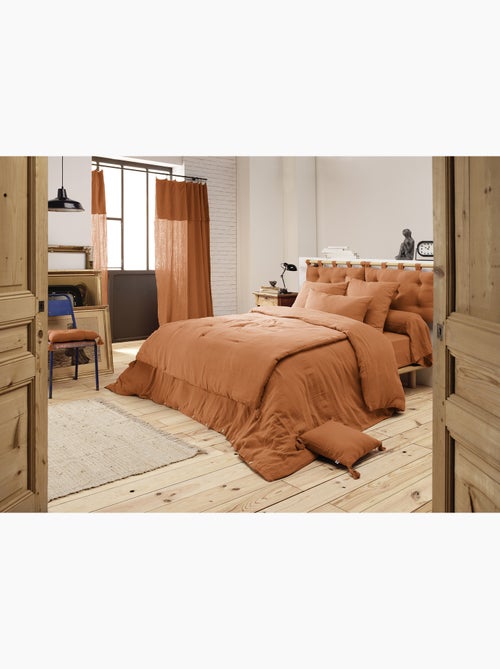 Bout de lit – double gaze de coton unie - finition pompon - gaïa - Kiabi Bout de lit – double gaze de coton unie - finition pompon - gaïa - Kiabi