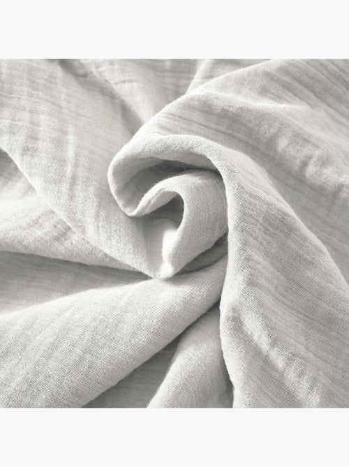 Bout de lit – double gaze de coton unie - finition pompon - gaïa - Kiabi Bout de lit – double gaze de coton unie - finition pompon - gaïa - Kiabi