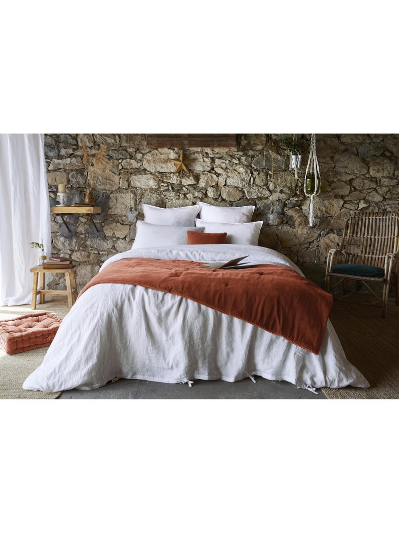 Bout de lit – velours de coton épais et doux – césar Terracotta - Kiabi